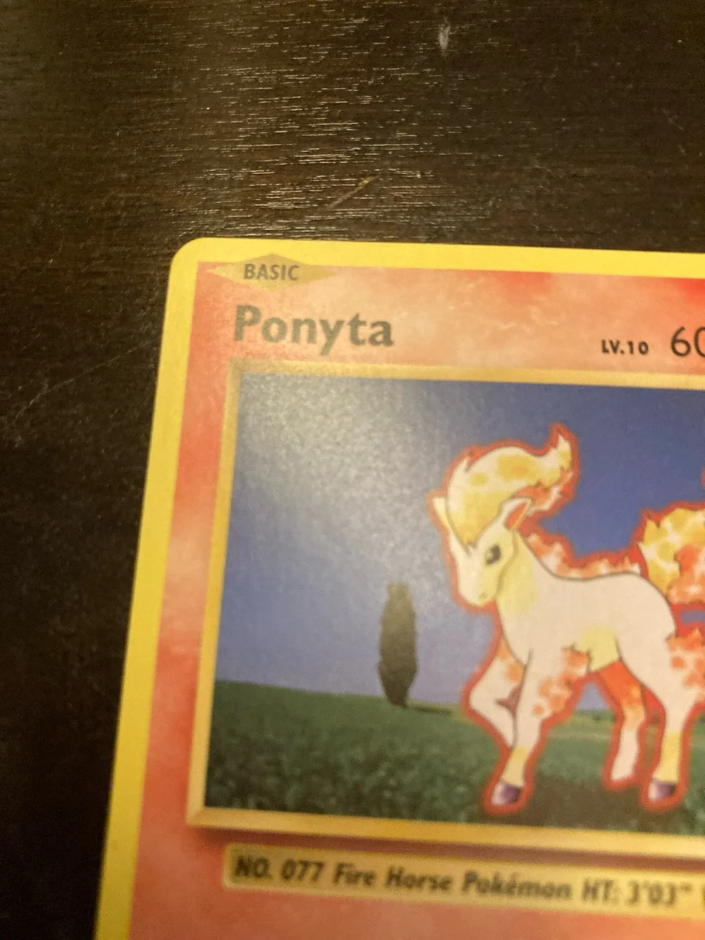 Pokemon Ponyta Card - Yellow & Orange